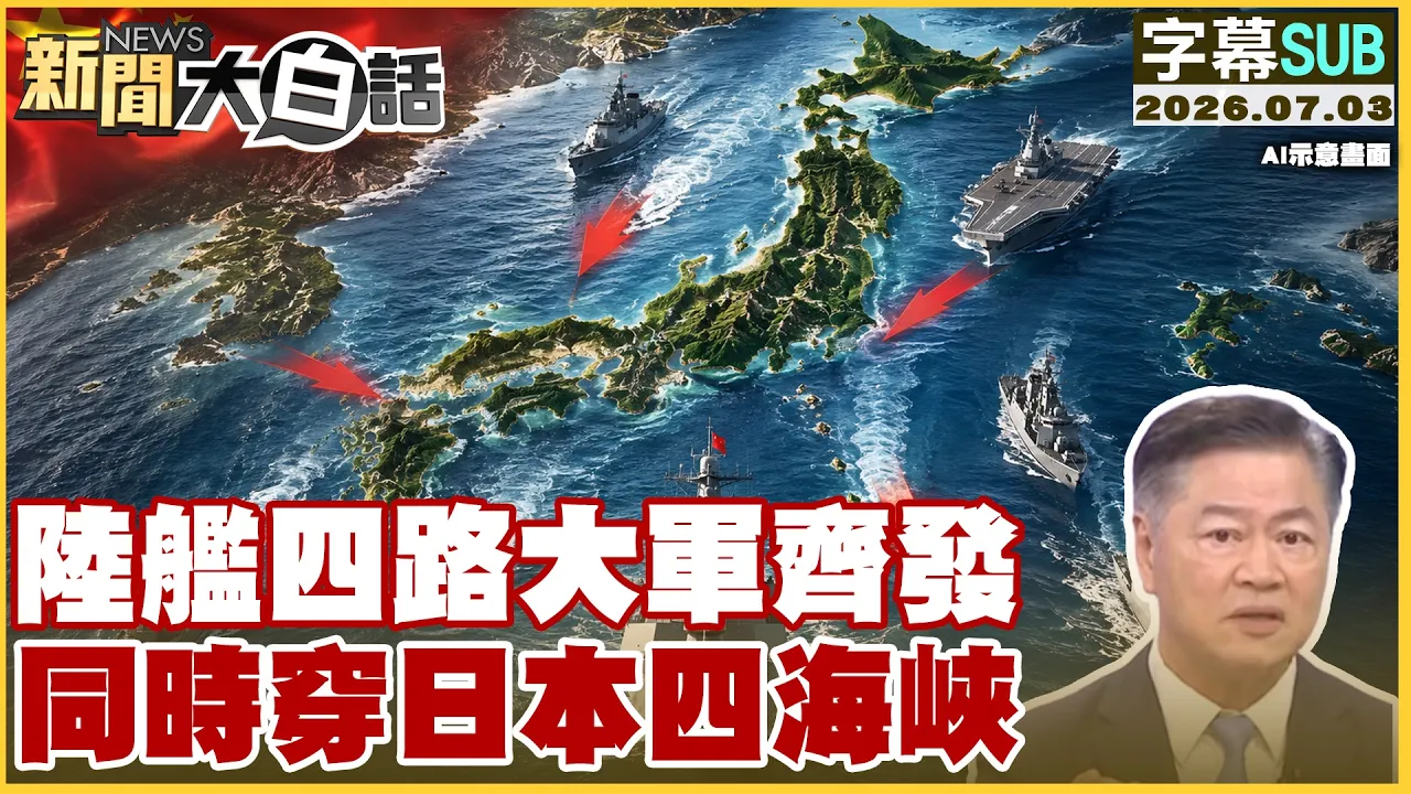 【SUB】陆舰四路大军齐发 同时穿日本四海峡【#新闻大白话】20260704  #字幕版 #中国 #军舰 #日本