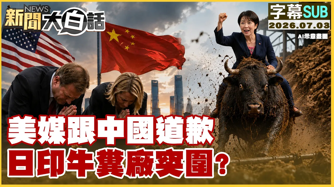 【SUB】美媒跟中国道歉 日印牛粪厂突围？【#新闻大白话】20260704  #字幕版 #美媒 #中国 #日本