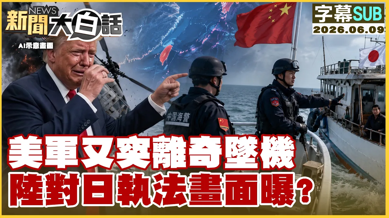 【SUB】美军又突离奇坠机 陆对日执法画面曝？【#新闻大白话】20260609 #字幕版 #美军 #坠机 #日本 #中国