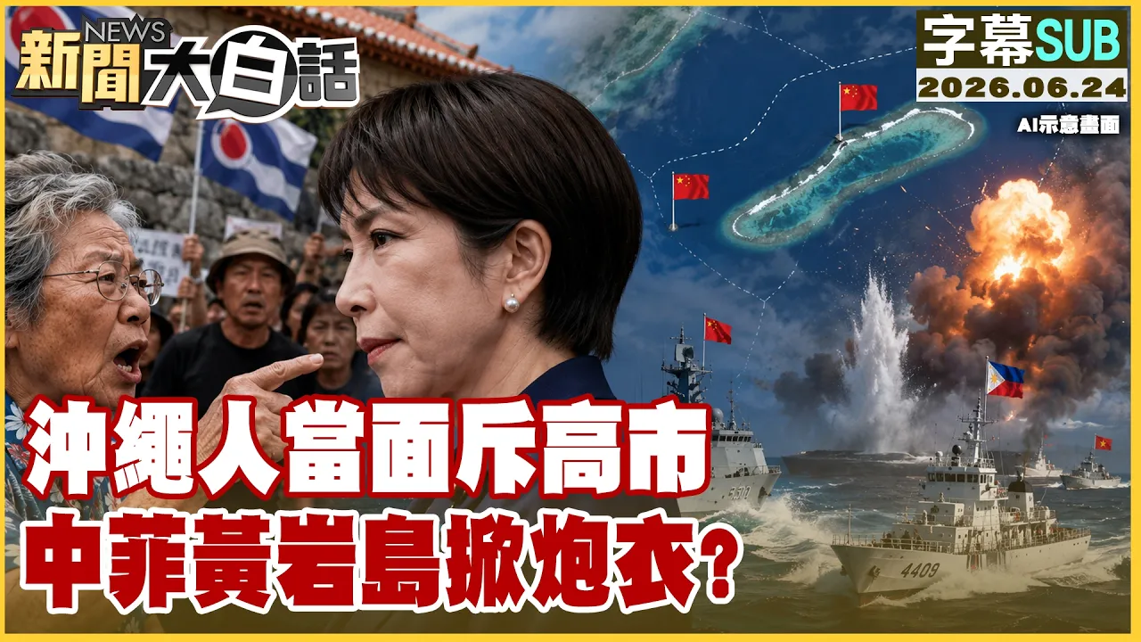 【SUB】冲绳人当面斥高市 中菲黄岩岛掀炮衣?【#新闻大白话】20260624 #字幕版 #冲绳 #日本人 #中菲 #高市早苗