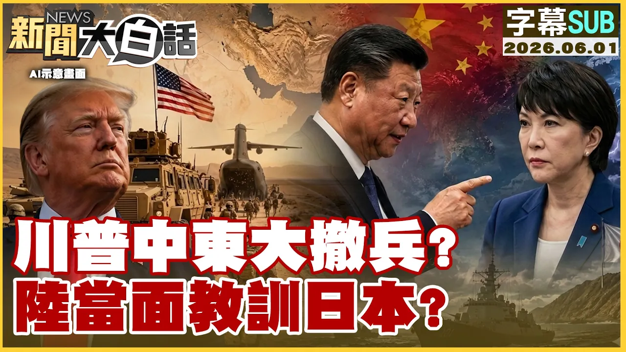 【SUB】川普中东大撤兵？陆当面教训日本？【#新闻大白话】20260601 #字幕版 #川普 #中东 #中国 #日本