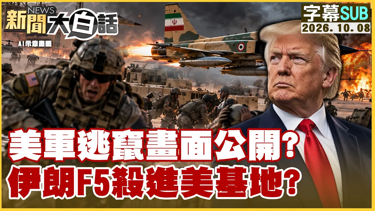 【SUB】美军逃窜画面公开？伊朗F5杀进美基地？【#新闻大白话】20261008 #字幕版 #美军 #伊朗 #F5