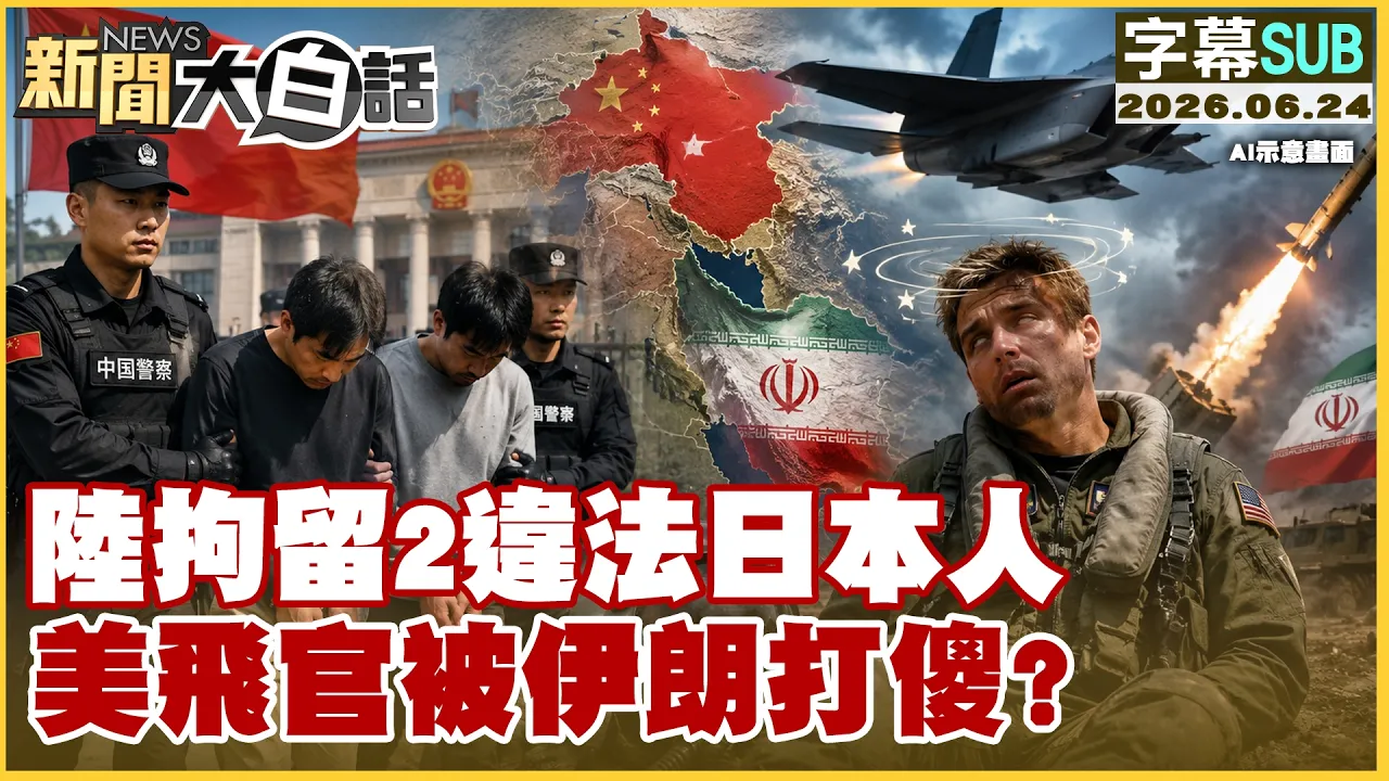 【SUB】陆拘留2违法日本人 美飞官被伊朗打傻？【#新闻大白话】20260624 #字幕版 #中国 #日本 #美国  #伊朗